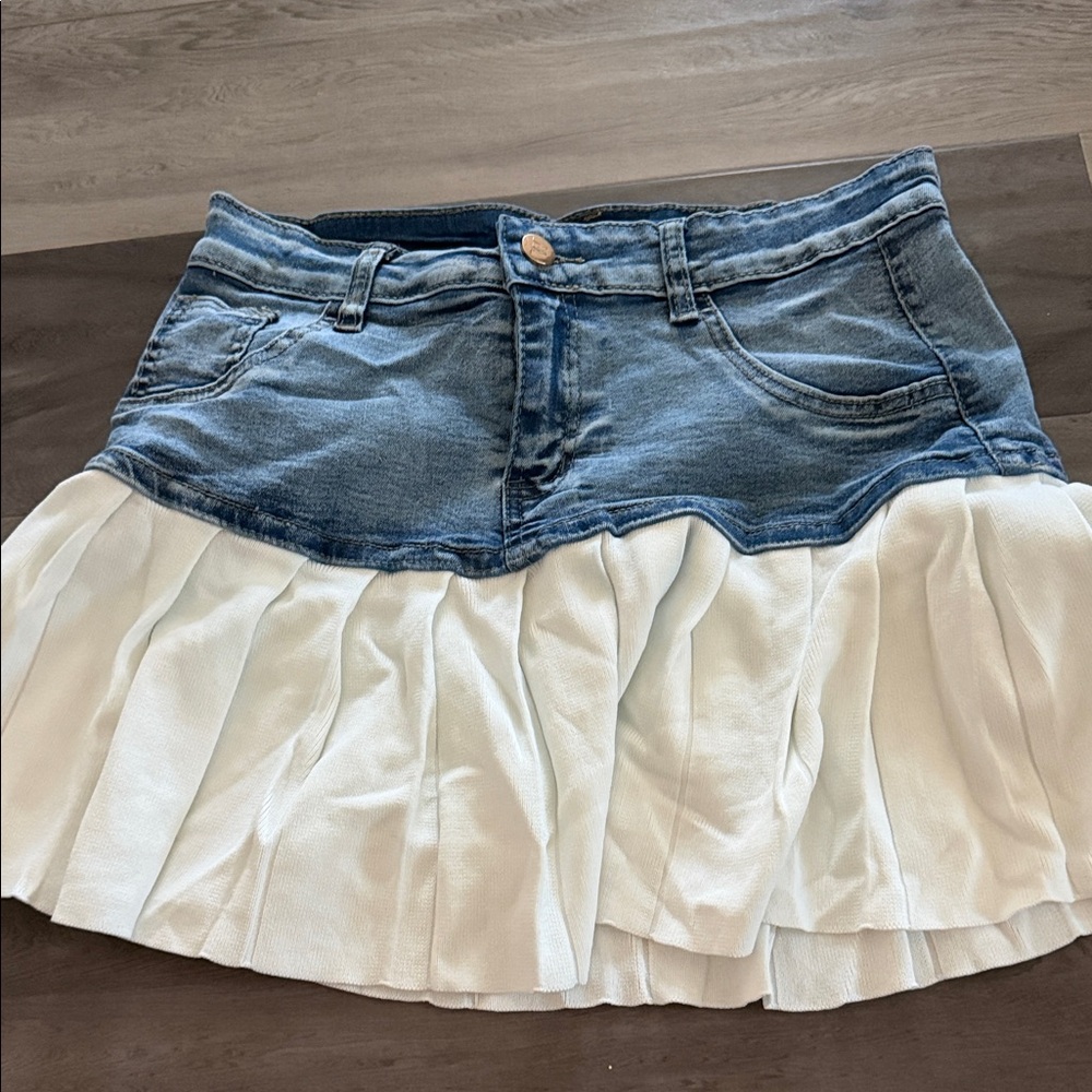 ASOS Blue and White Mini Skirt